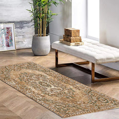 Golden Printed Area Rug Floor Mat Indoor Floor Rug Living Room Bedroom Home Deco