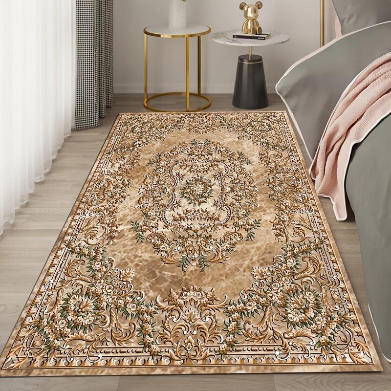 Golden Printed Area Rug Floor Mat Indoor Floor Rug Living Room Bedroom Home Deco