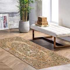Golden Printed Area Rug Floor Mat Indoor Floor Rug Living Room Bedroom Home Deco