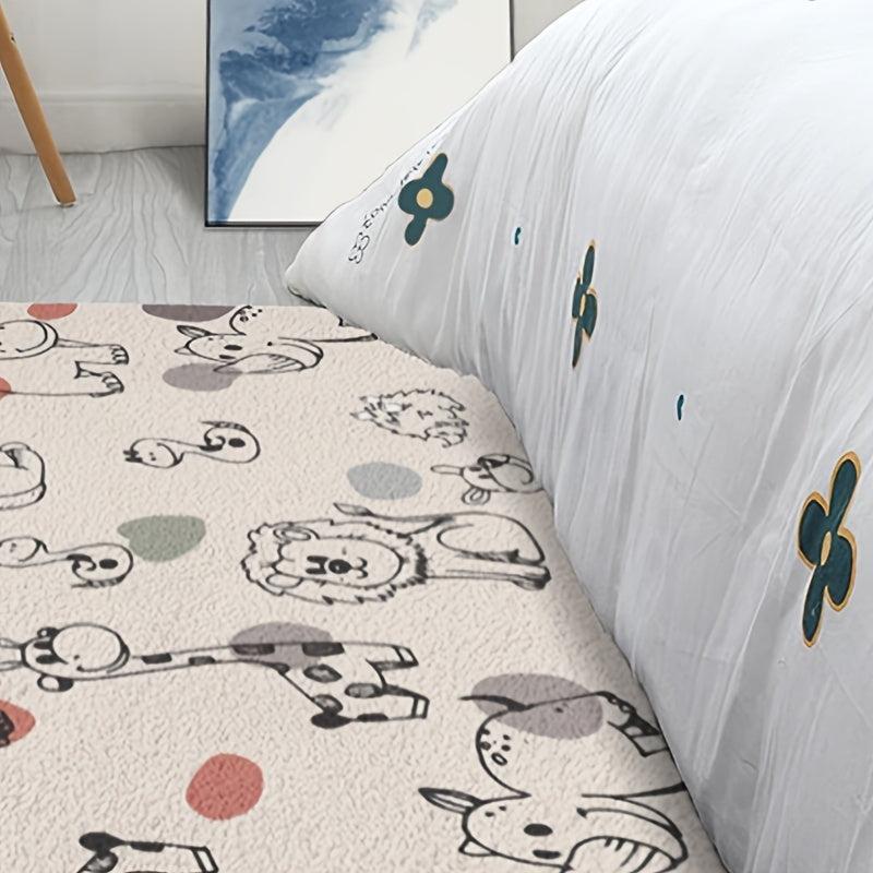 1pc Cartoon Pattern Non slip Floor Mat Soft Carpet For Bedroom