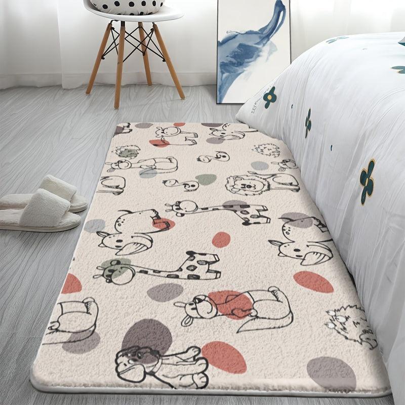 1pc Cartoon Pattern Non slip Floor Mat Soft Carpet For Bedroom