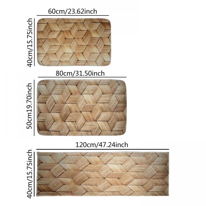Square Strip Kitchen Mat Non-slip Floor Runner Rug