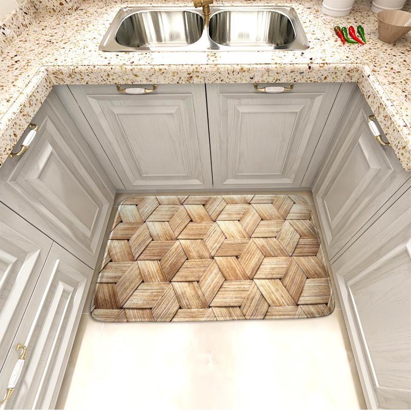 Square Strip Kitchen Mat Non-slip Floor Runner Rug