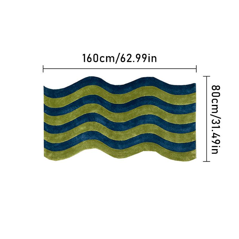 Soft Kitchen Rug Non-slip Wave Line Bedroom Rug