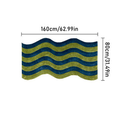 Soft Kitchen Rug Non-slip Wave Line Bedroom Rug