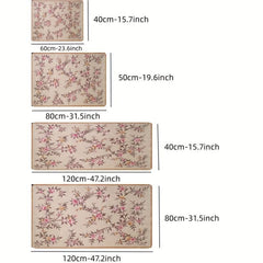Vintage Floral Shaggy Rug Soft Non Slip Waterproof Area Carpet