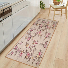 Vintage Floral Shaggy Rug Soft Non Slip Waterproof Area Carpet
