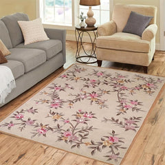 Vintage Floral Shaggy Rug Soft Non Slip Waterproof Area Carpet