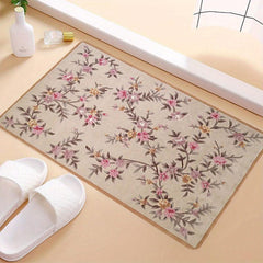 Vintage Floral Shaggy Rug Soft Non Slip Waterproof Area Carpet
