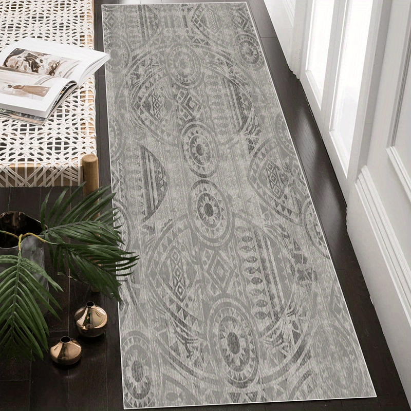 Soft Vintage Boho Runner Rug Non Slip Kitchen Waterproof Stain Resistant