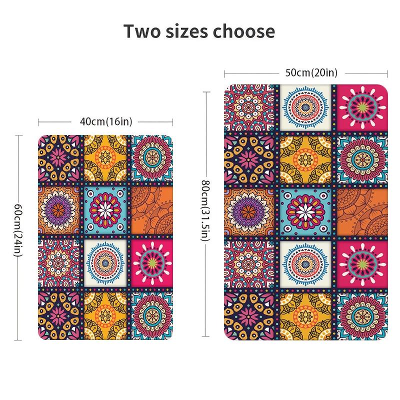 Moroccan Ethnic Carpet Bathroom Mat Anti Slip Soft and Durable