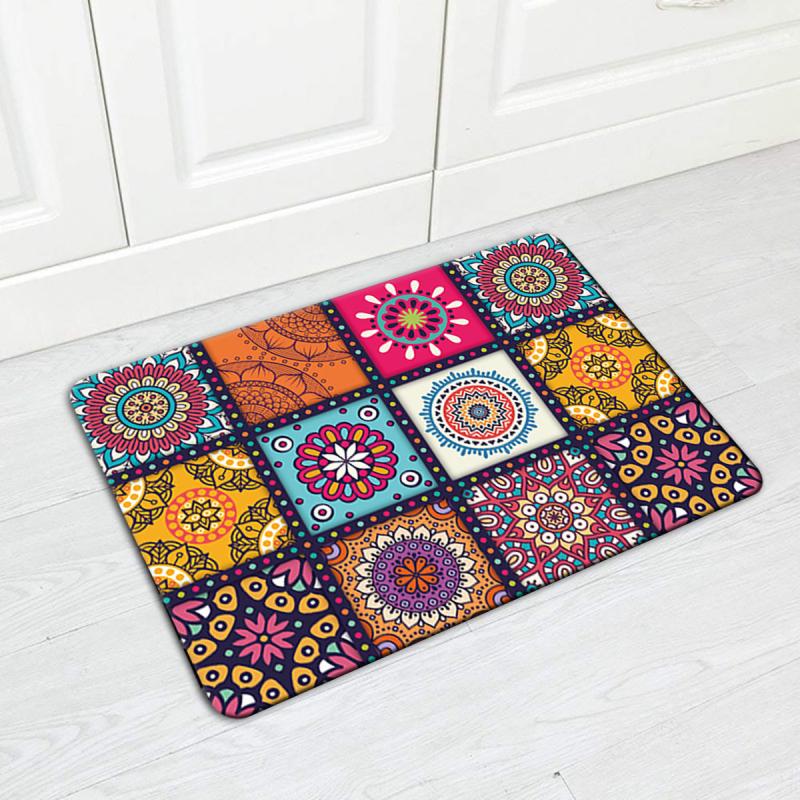 Moroccan Ethnic Carpet Bathroom Mat Anti Slip Soft and Durable