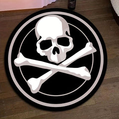 Halloween Skull Round Rug Plush Living Room Decoration Soft Carpet Non slip Rug