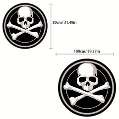 Halloween Skull Round Rug Plush Living Room Decoration Soft Carpet Non slip Rug