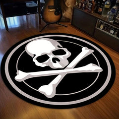 Halloween Skull Round Rug Plush Living Room Decoration Soft Carpet Non slip Rug