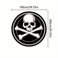 Halloween Skull Round Rug Plush Living Room Decoration Soft Carpet Non slip Rug