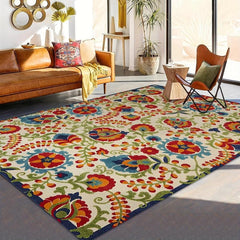 1pc Tropical Floral Foam Floor Mat Flower Bedroom Living Room Floor Mat Carpet