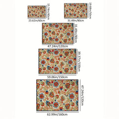 1pc Tropical Floral Foam Floor Mat Flower Bedroom Living Room Floor Mat Carpet