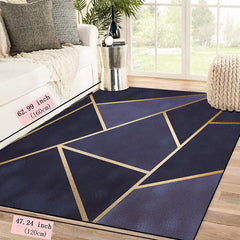 Navy Golden Stone Geometric Doormat
