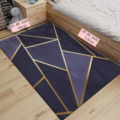 Navy Golden Stone Geometric Doormat