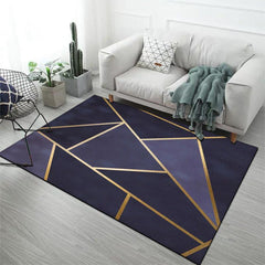 Navy Golden Stone Geometric Doormat