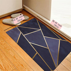 Navy Golden Stone Geometric Doormat