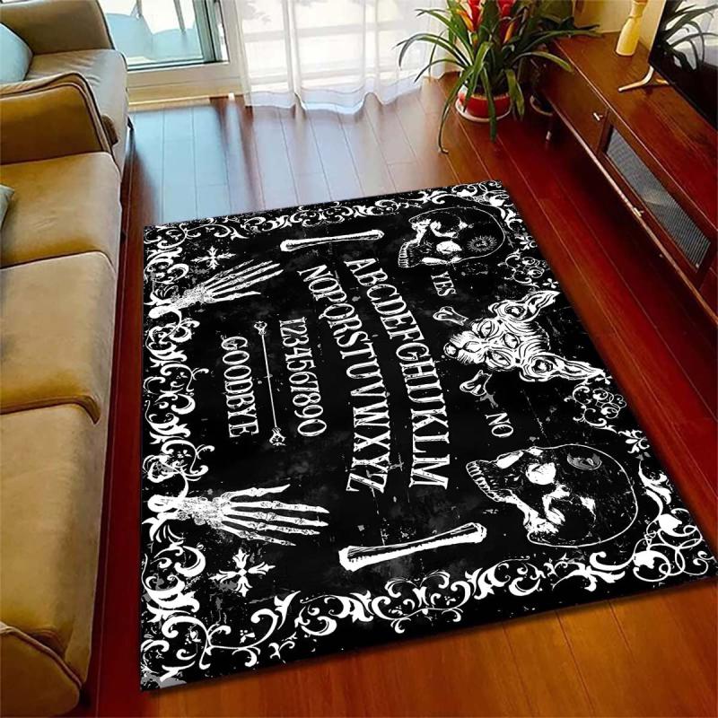 Gothic Skull Area Rug Non-Slip Floor Mat Machine Washable