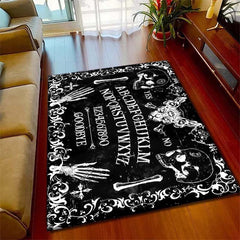 Gothic Skull Area Rug Non-Slip Floor Mat Machine Washable
