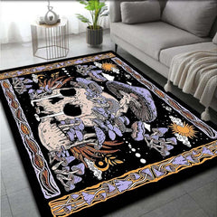 Skull Mushroom Carpet Door Floor Mat Non-slip Living Room Decor Rug