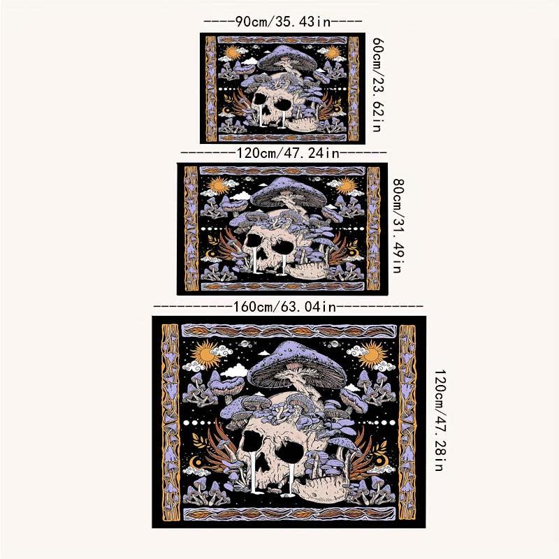 Skull Mushroom Carpet Door Floor Mat Non-slip Living Room Decor Rug