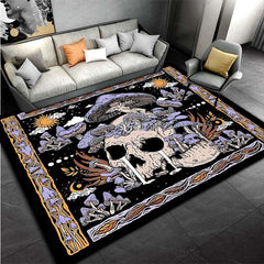 Skull Mushroom Carpet Door Floor Mat Non-slip Living Room Decor Rug