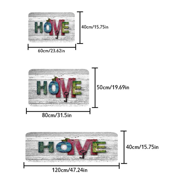Wood Print Floor Mat Non-slip Memory Foam Carpet for Kitchen Laundry Room Bathro