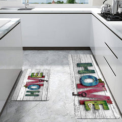 Wood Print Floor Mat Non-slip Memory Foam Carpet for Kitchen Laundry Room Bathro