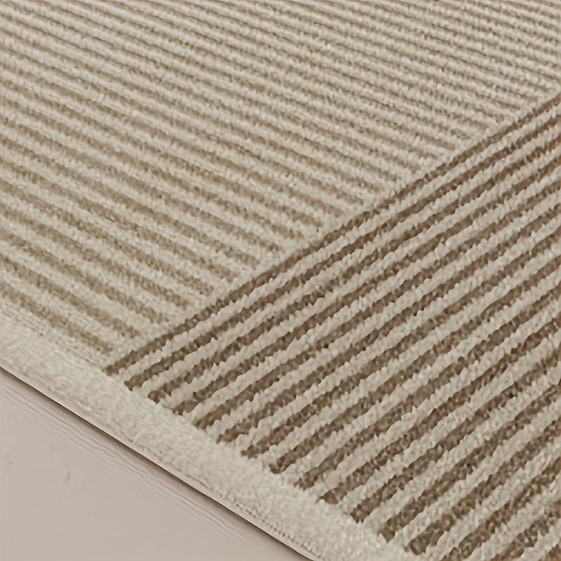 Beige brown Striped Pattern Rug Desk Chair Mat Anti Fatigue Kitchen Rugs