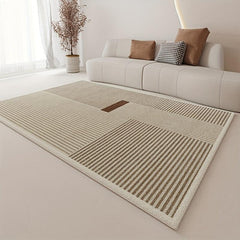 Beige brown Striped Pattern Rug Desk Chair Mat Anti Fatigue Kitchen Rugs