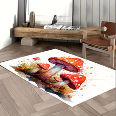 Mushroom Print Rug for Bedroom Living Room