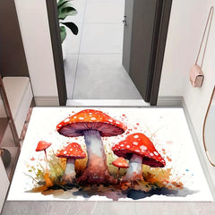 Mushroom Print Rug for Bedroom Living Room