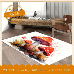 Mushroom Print Rug for Bedroom Living Room