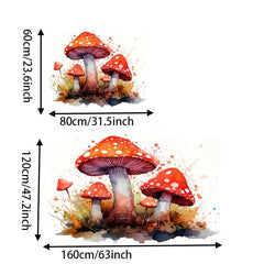 Mushroom Print Rug for Bedroom Living Room