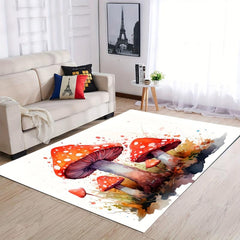 Mushroom Print Rug for Bedroom Living Room