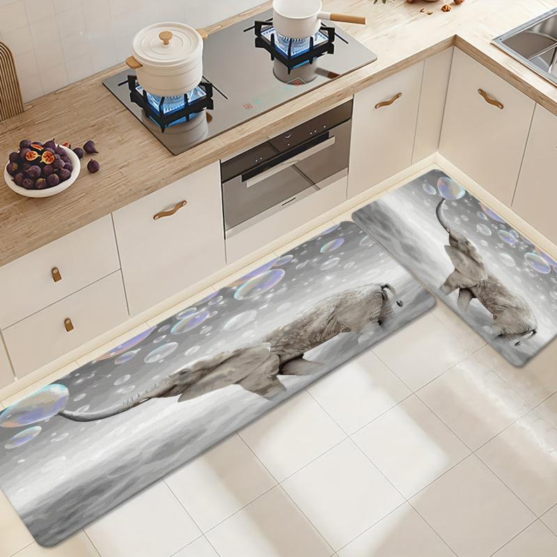 Anti Fatigue Elephant Print Kitchen Mat Absorbent Bath Mat