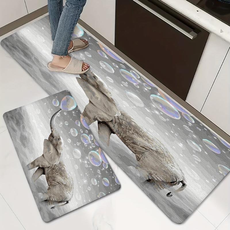 Anti Fatigue Elephant Print Kitchen Mat Absorbent Bath Mat