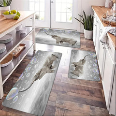 Anti Fatigue Elephant Print Kitchen Mat Absorbent Bath Mat