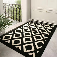 Checkered Floor Mat Minimalist Style Carpet Non-slip for Living Room