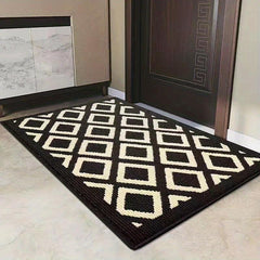 Checkered Floor Mat Minimalist Style Carpet Non-slip for Living Room