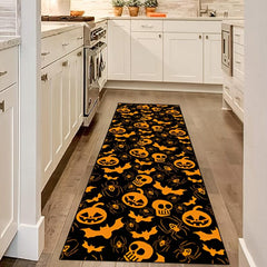 Pumpkin Pattern Anti-slip Aisle Floor Mat - Halloween Themed Horror Rug
