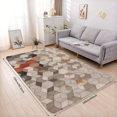 Modern Geometric Area Rug Kitchen Soft Faux Sheepskin Floor Mat