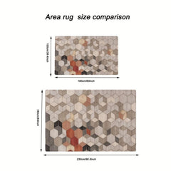 Modern Geometric Area Rug Kitchen Soft Faux Sheepskin Floor Mat