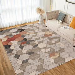 Modern Geometric Area Rug Kitchen Soft Faux Sheepskin Floor Mat