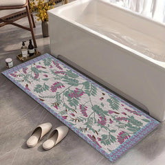 Soft Flower Pattern Bathroom Mat Absorbent Non-slip Carpet